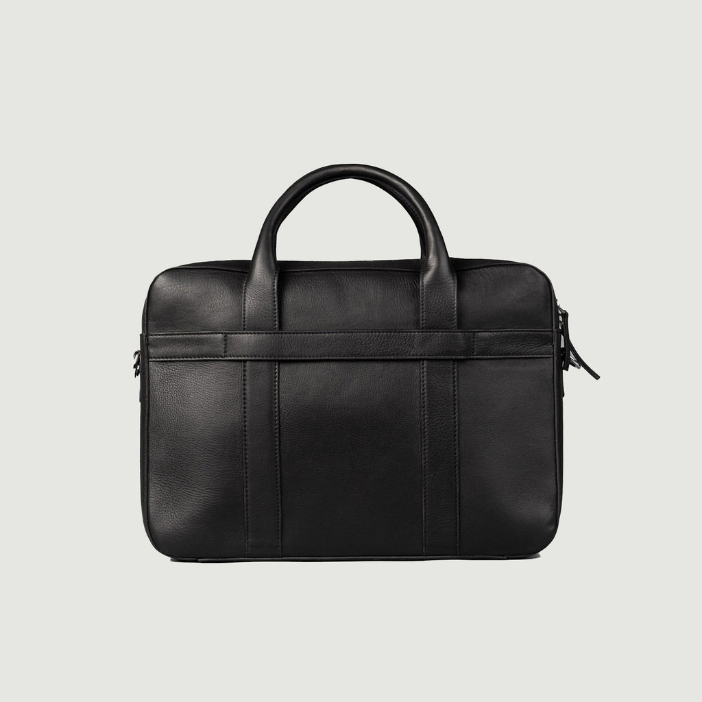 The Captain Black Leather Briefcase - detail view
