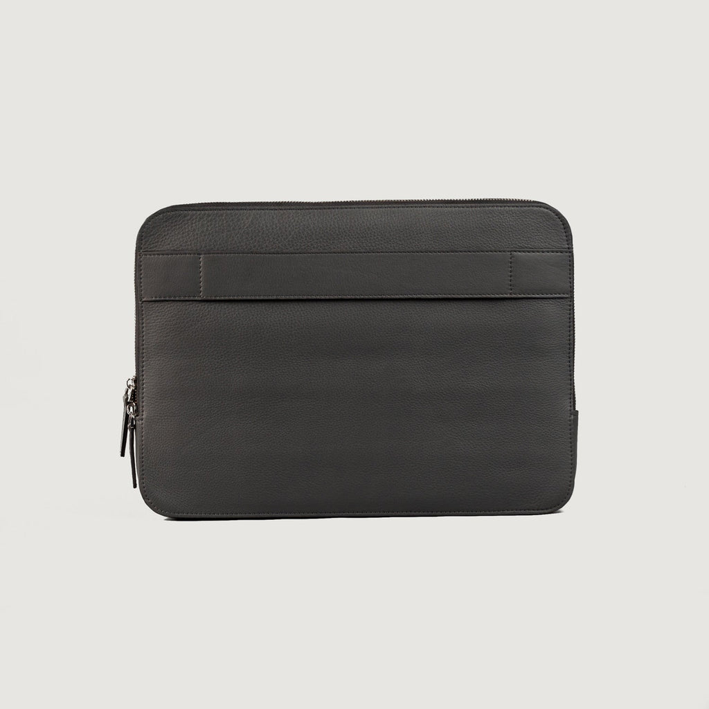 The Baxter Grey Leather Laptop Sleeve