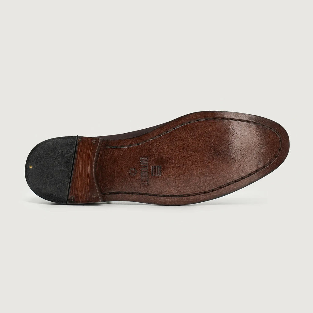 Director Wholecut Maroon Leather Shoes