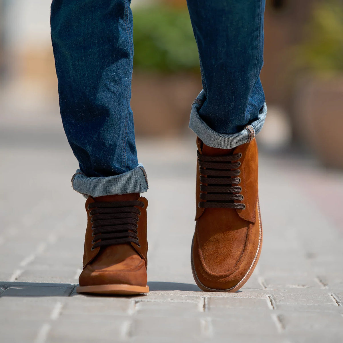 Bearman Moc Toe Brown Suede Boots