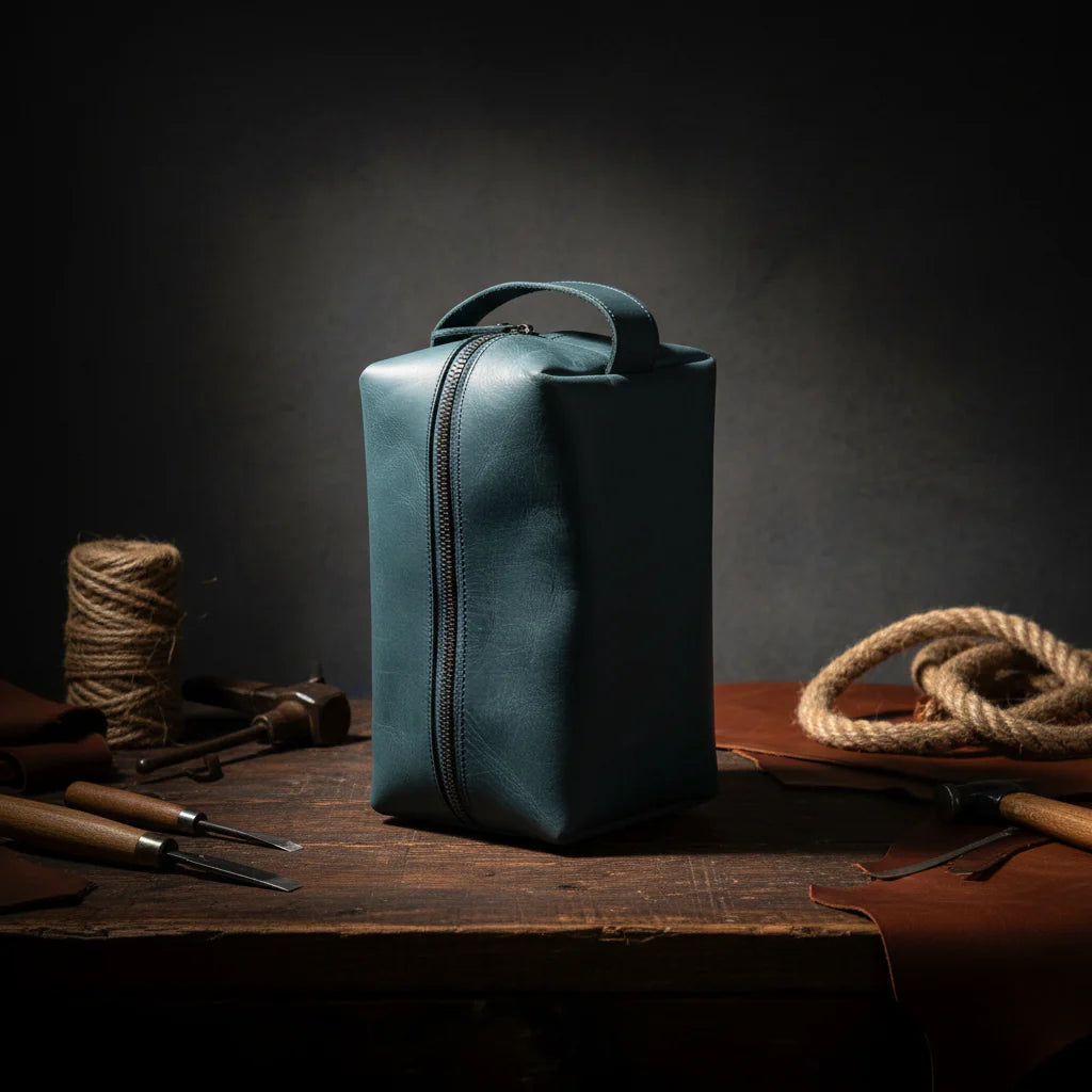Premium Leather Dopp Kit – Travel Toiletry Bag