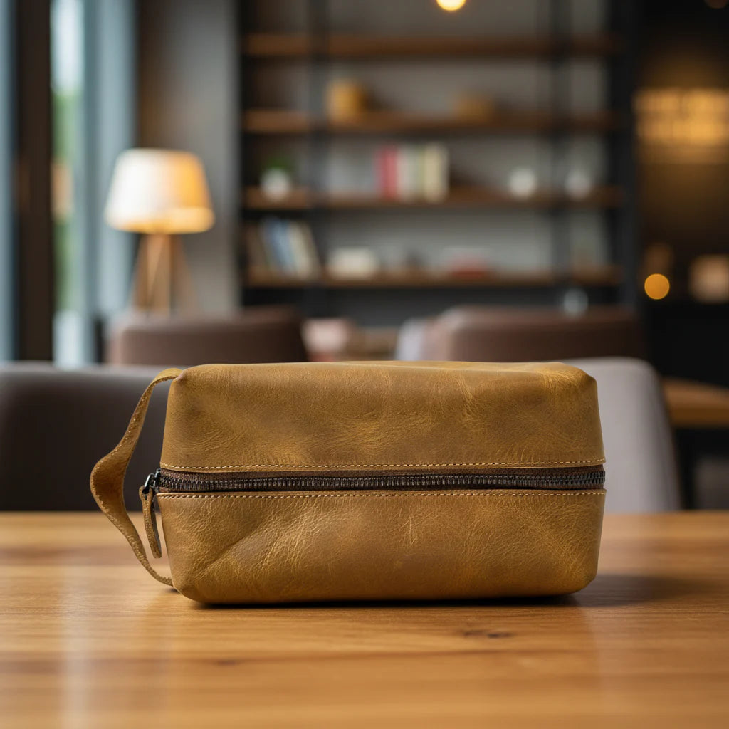 Premium Leather Dopp Kit – Travel Toiletry Bag