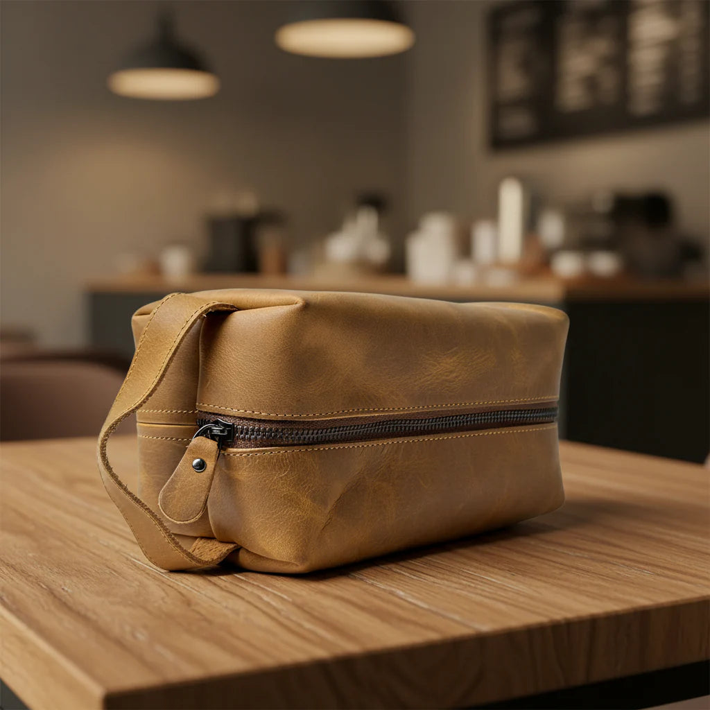 Premium Leather Dopp Kit – Travel Toiletry Bag