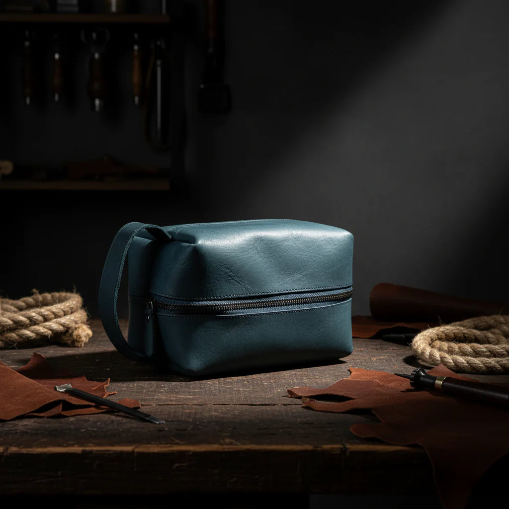 Premium Leather Dopp Kit – Travel Toiletry Bag