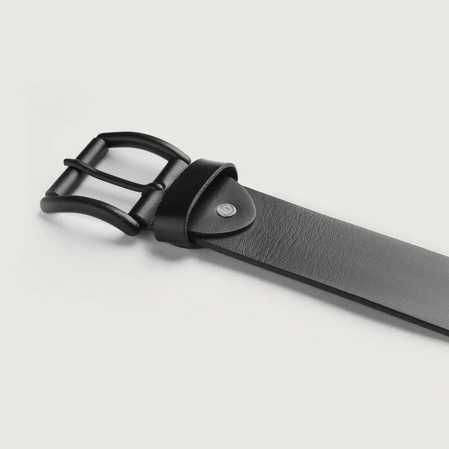 Allan Black Leather Casual Belt
