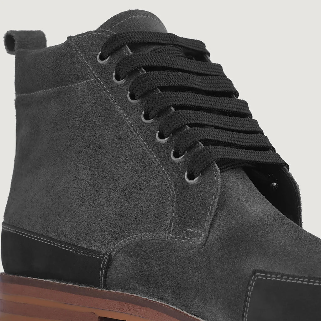Carnell Moc Toe Grey Suede Boots