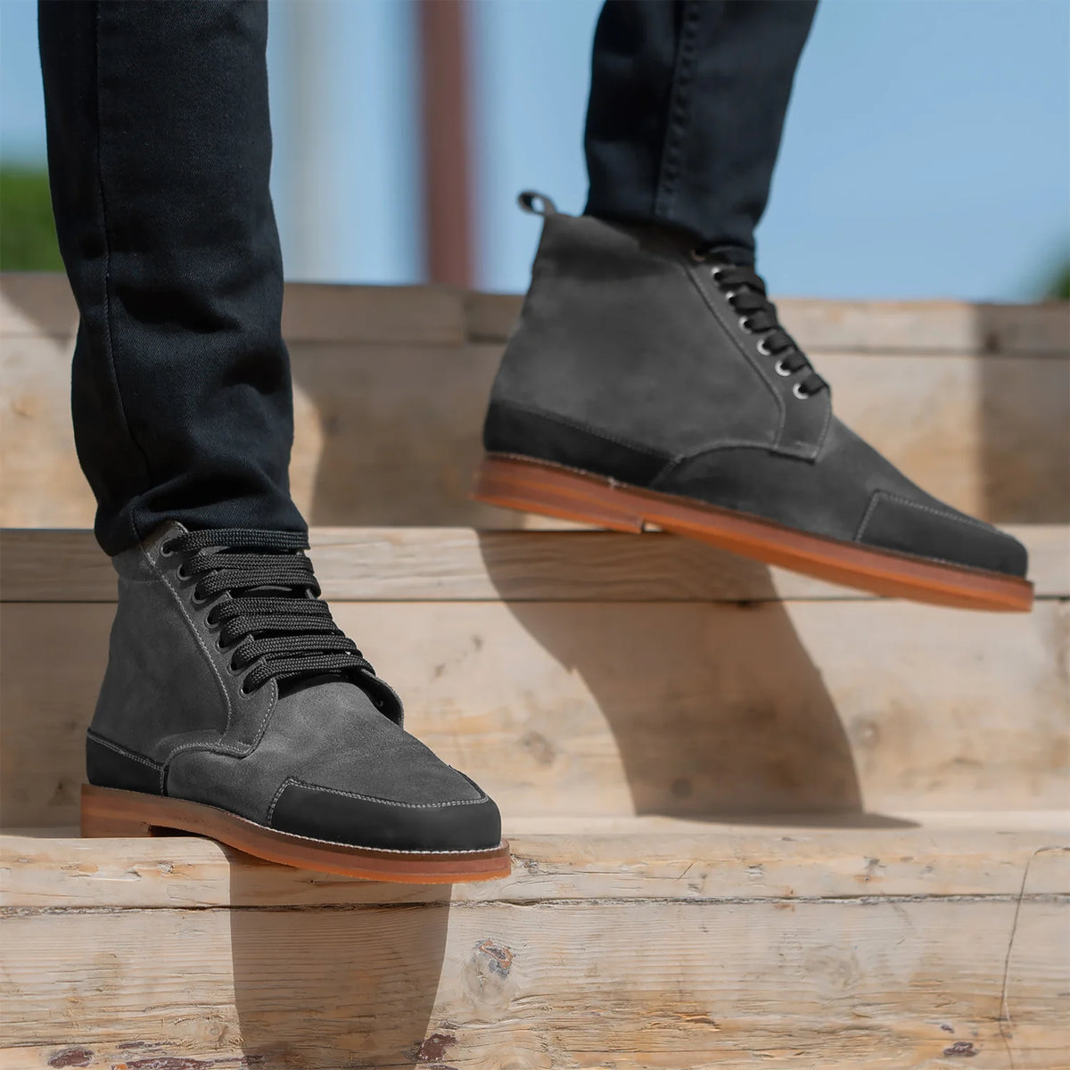 Carnell Moc Toe Grey Suede Boots