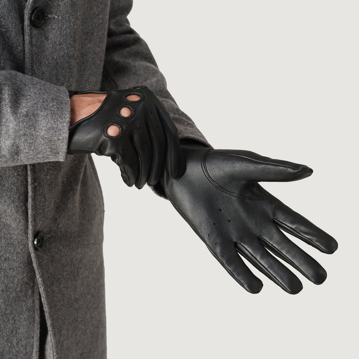 Ferdinand Black Leather Driving Gloves