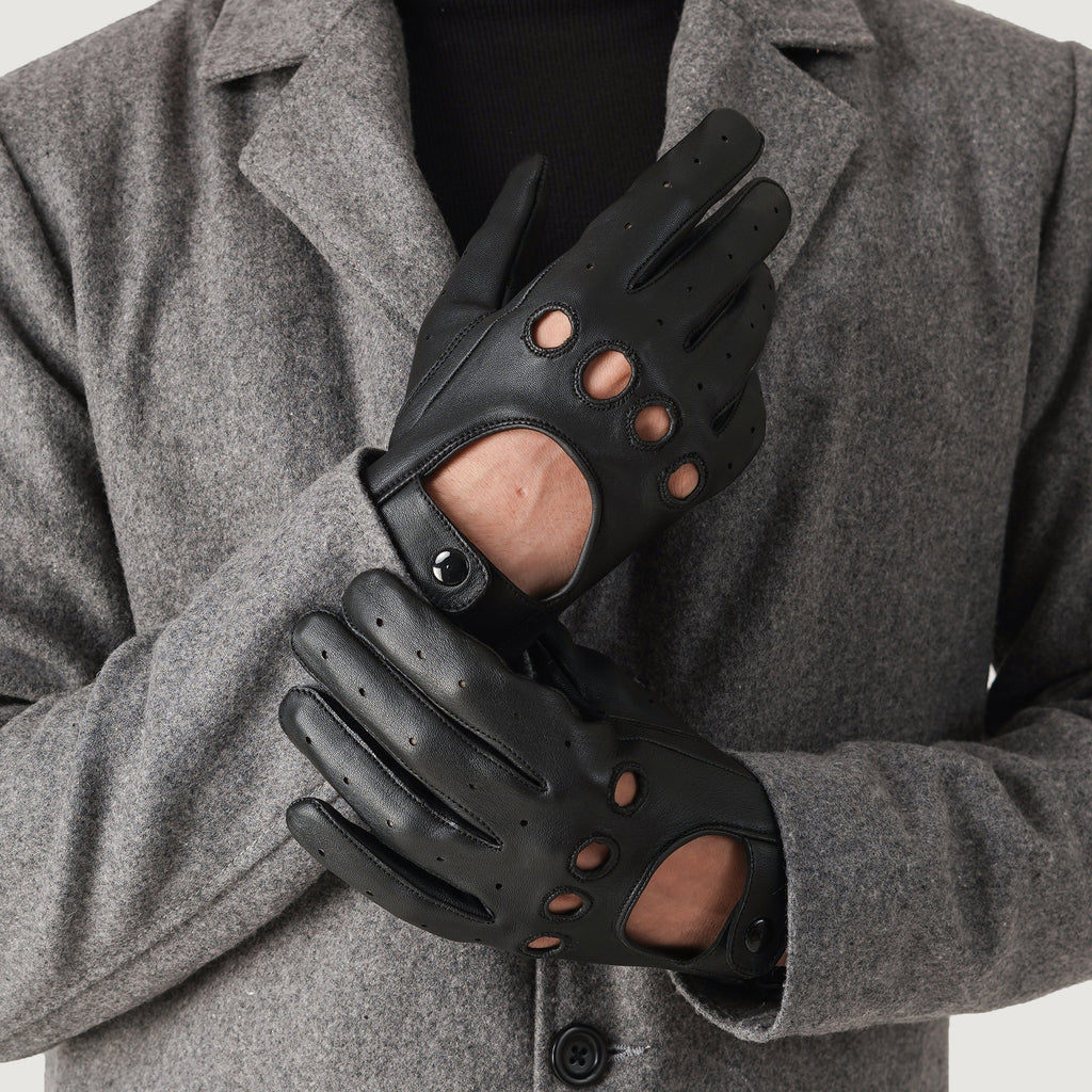Ferdinand Black Leather Driving Gloves