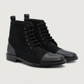 Knight Derby Hybrid Black Leather Boots - StudGuard