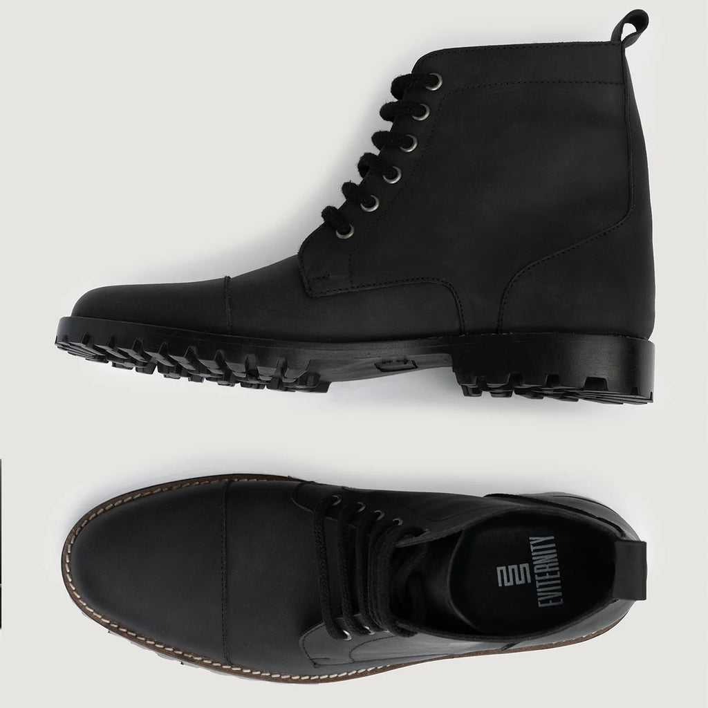 Knight Derby Black Matte Nubuck Leather Boots - TerraGrip