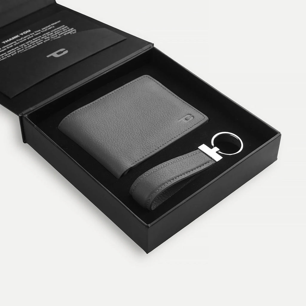 Marvin Grey Leather Gift Set