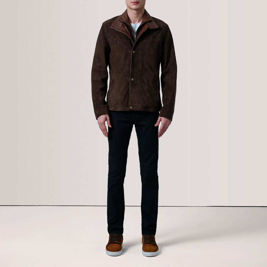 Henrik Brown Suede Cafe Racer