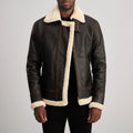 Francis B-3 Brown & Cream Leather Bomber Jacket