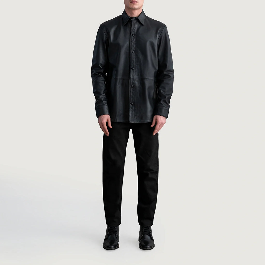 Haven Black Leather Shirt