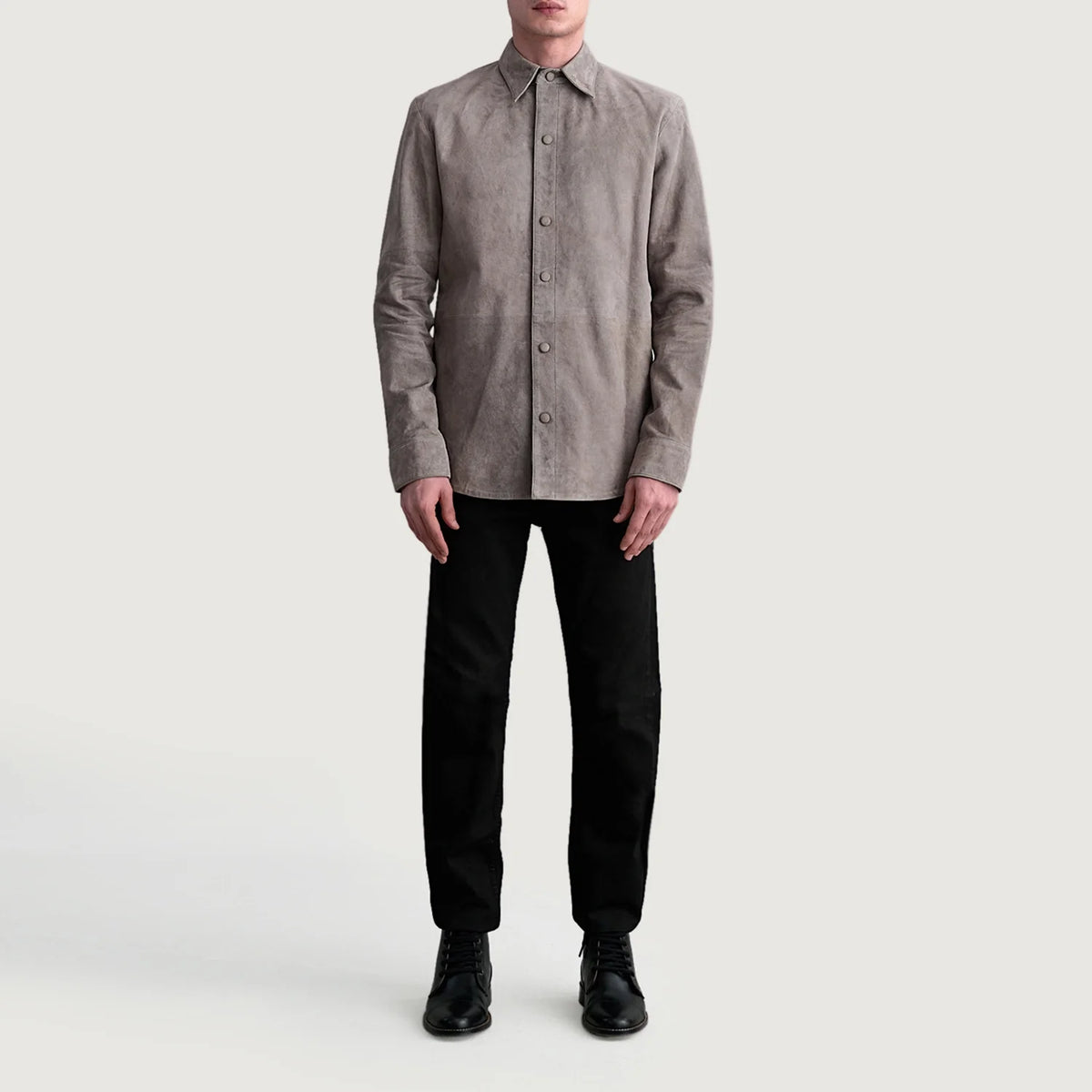 Haven Grey Suede Leather Shirt