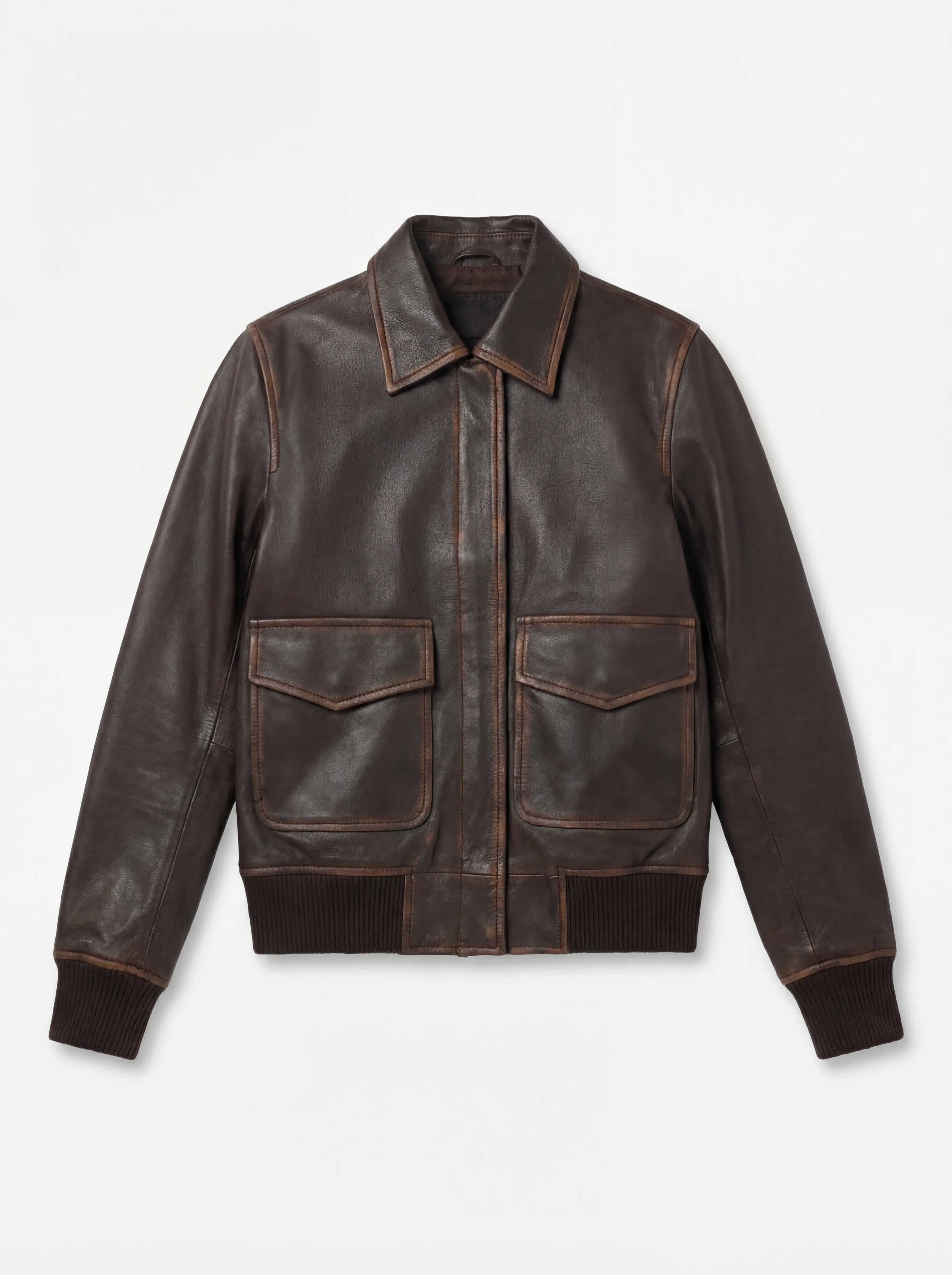 Westa A-2 Brown Leather Bomber Jacket