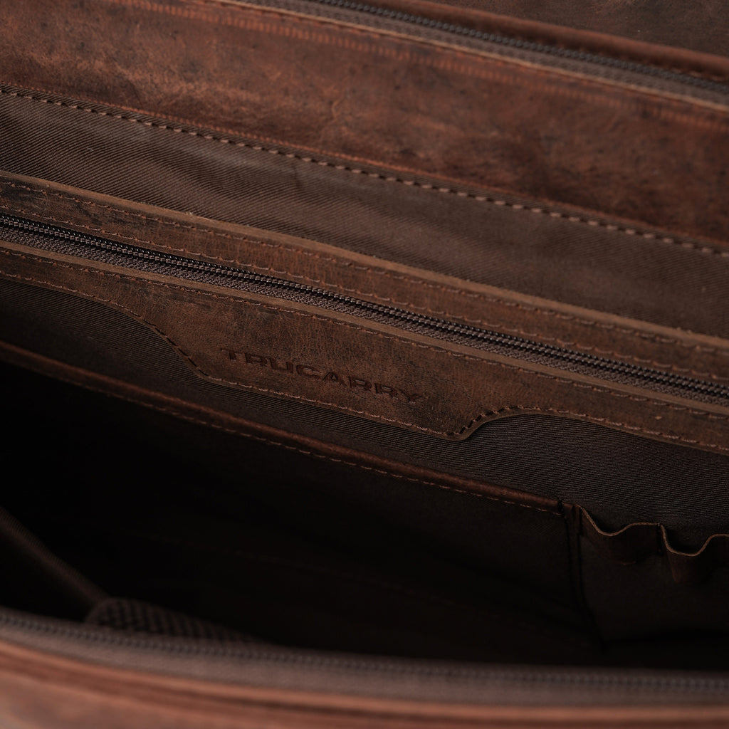 The Cristoph Vintage Distressed Brown Leather Messenger Bag