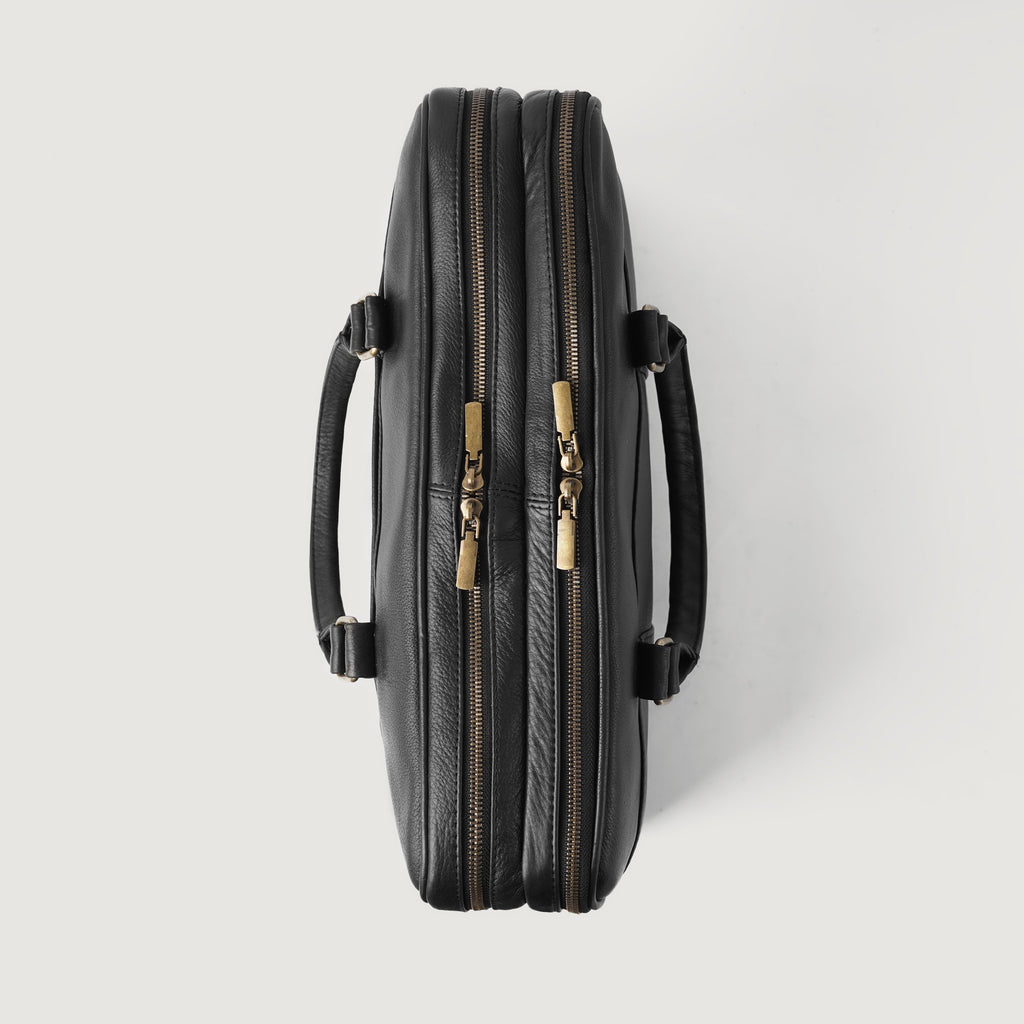 The Preston Black Leather Briefcase
