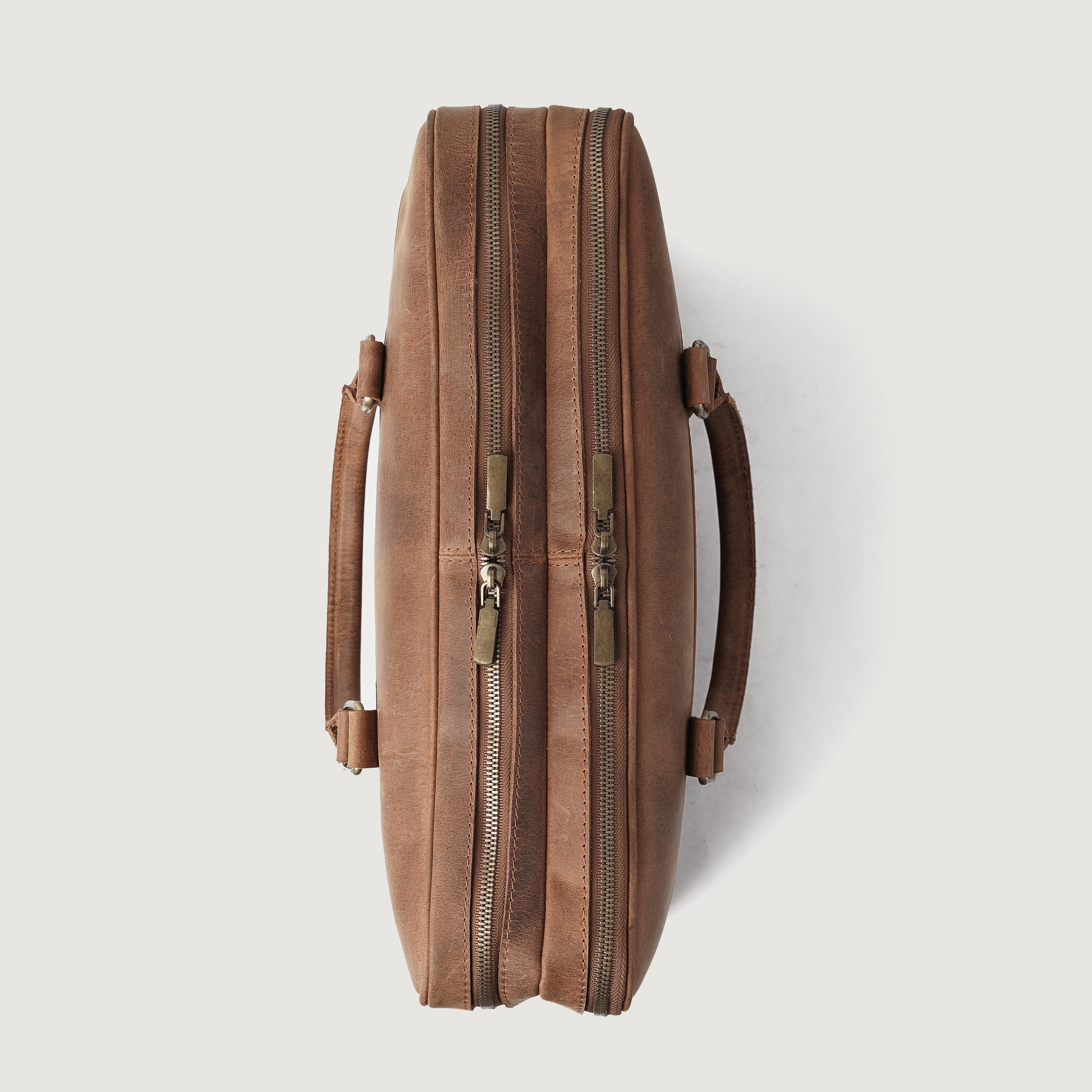 The Preston Vintage Tan Leather Briefcase