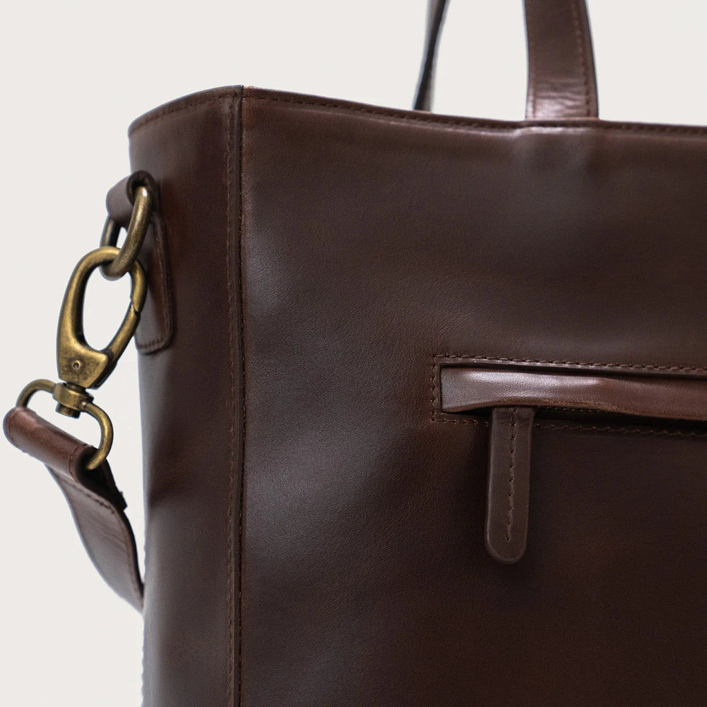 The Poet Vintage Brown Leather Tote Bag
