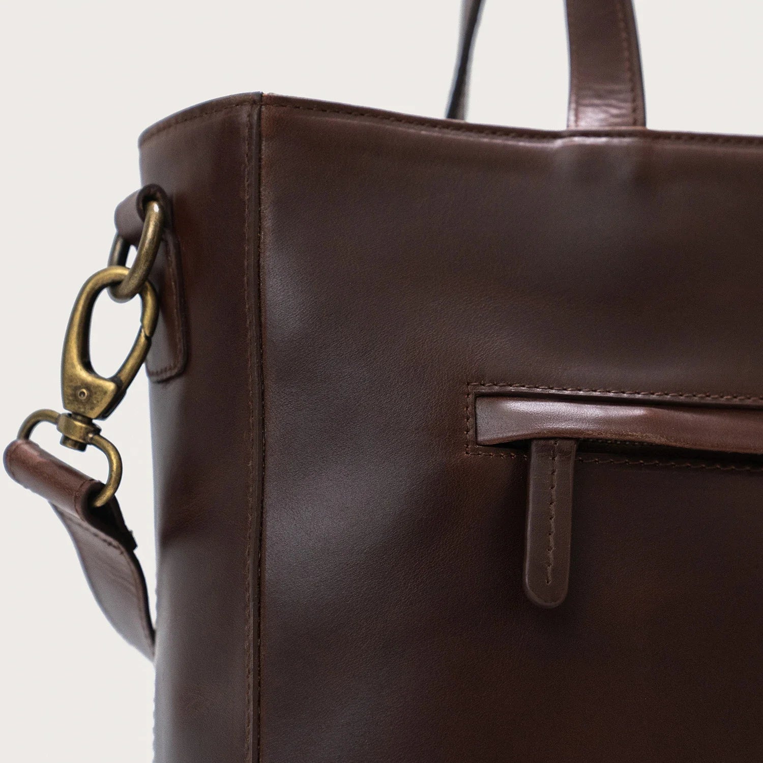 The Poet Vintage Brown Leather Tote Bag