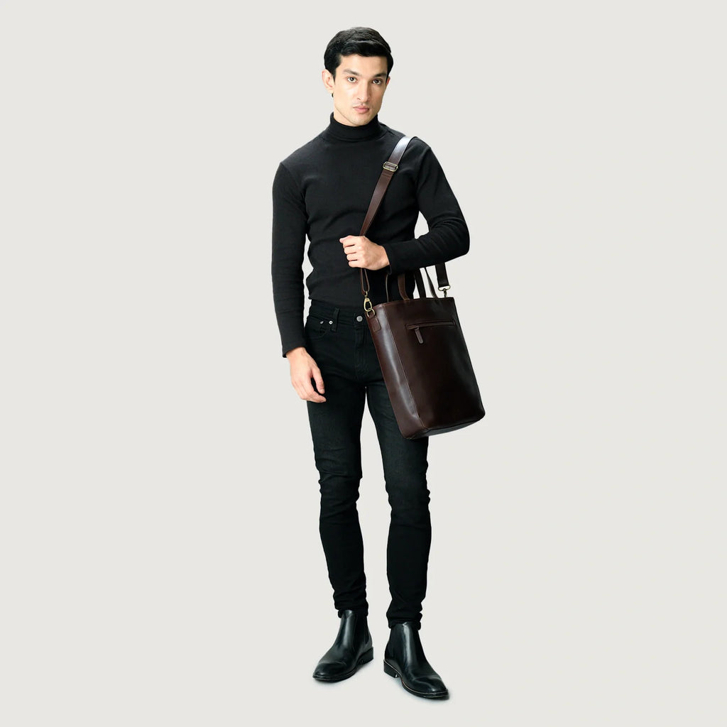 The Poet Vintage Brown Leather Tote Bag