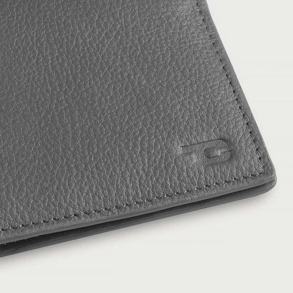 Voren Grey Leather Bi-fold Wallet